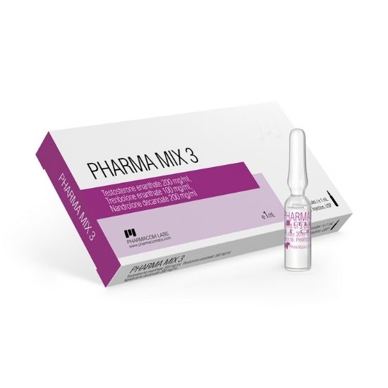 Микс стероидов PharmaMix-3 — тренболон нандролон тестостерон 500мг от Pharmacom